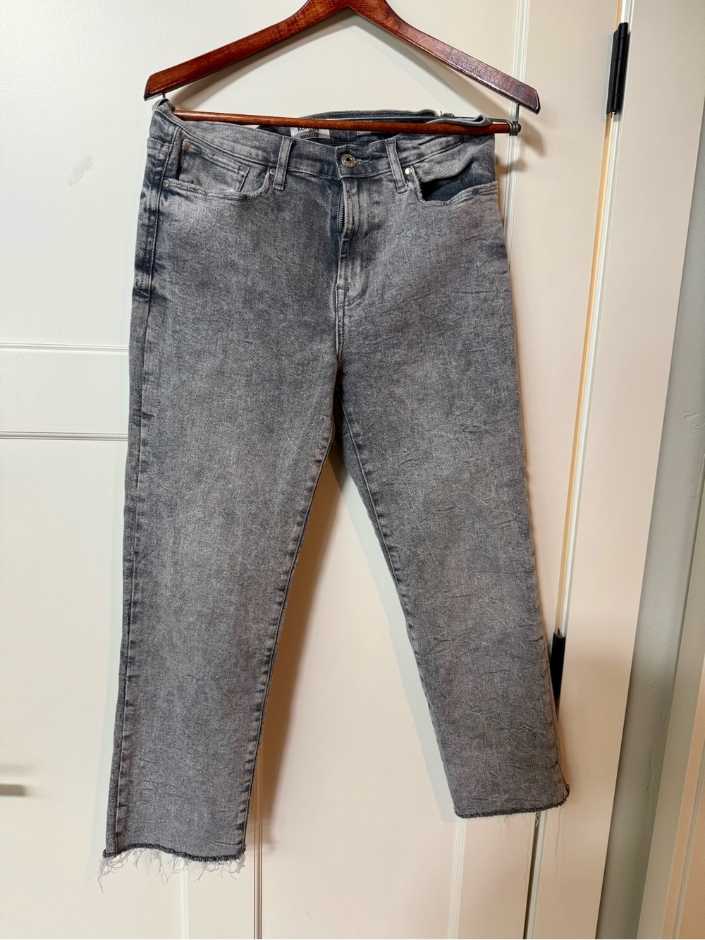 Kensie “the Allie” Washed Gray High-Rise Straight Jeans